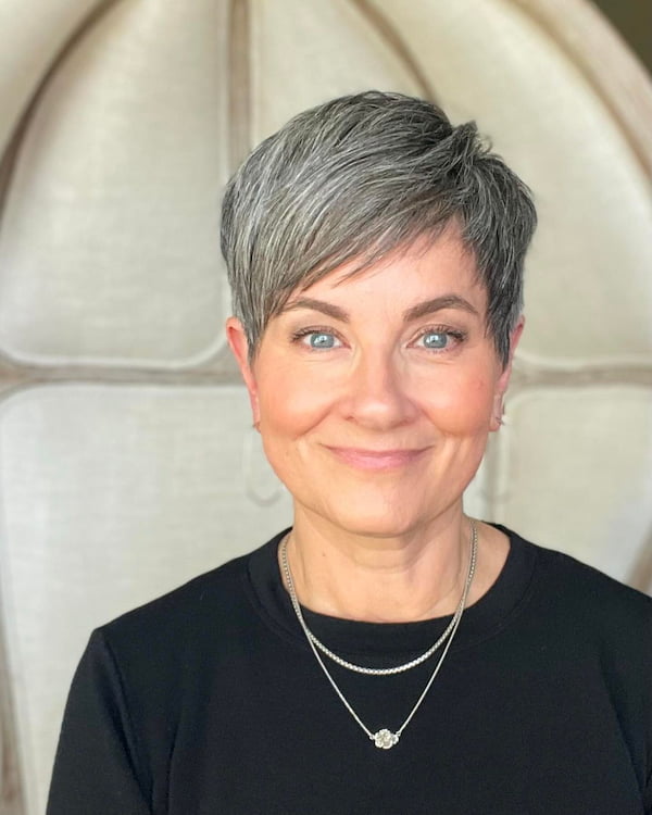 Pixie Haircut with Side Swept Bangs