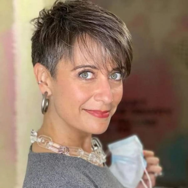 Pixie with Side Swept Bangs