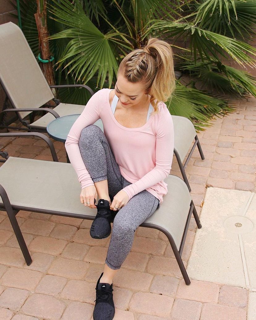 Gorgeous woman with French braided ponytail hairstyle.