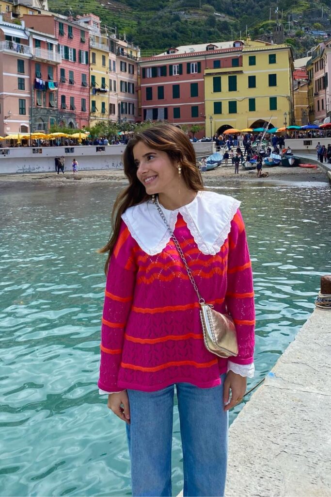 Oversized Collar Sweater and Jeans