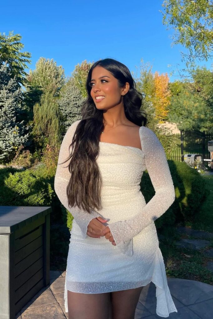 White Textured Mini Dress