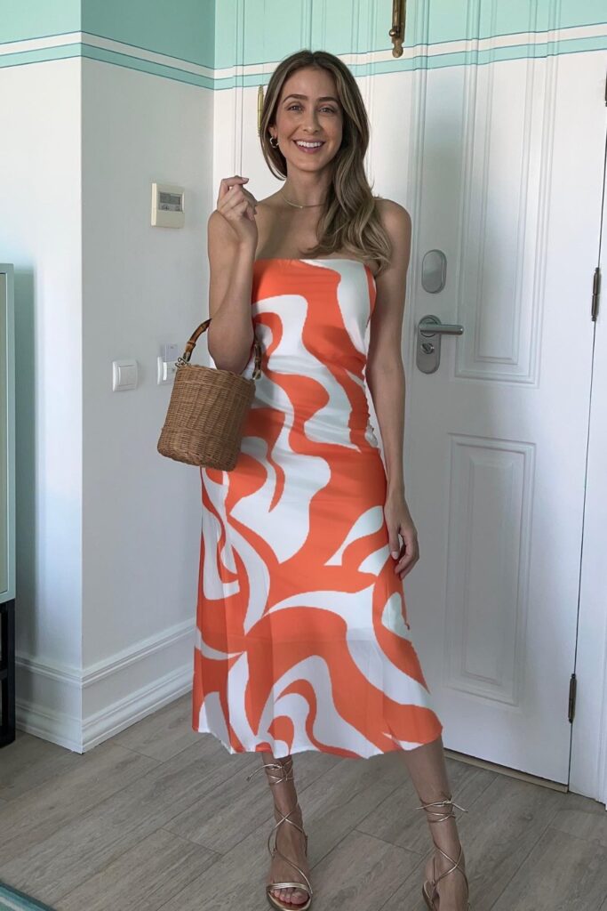 Abstract Print Midi Dress