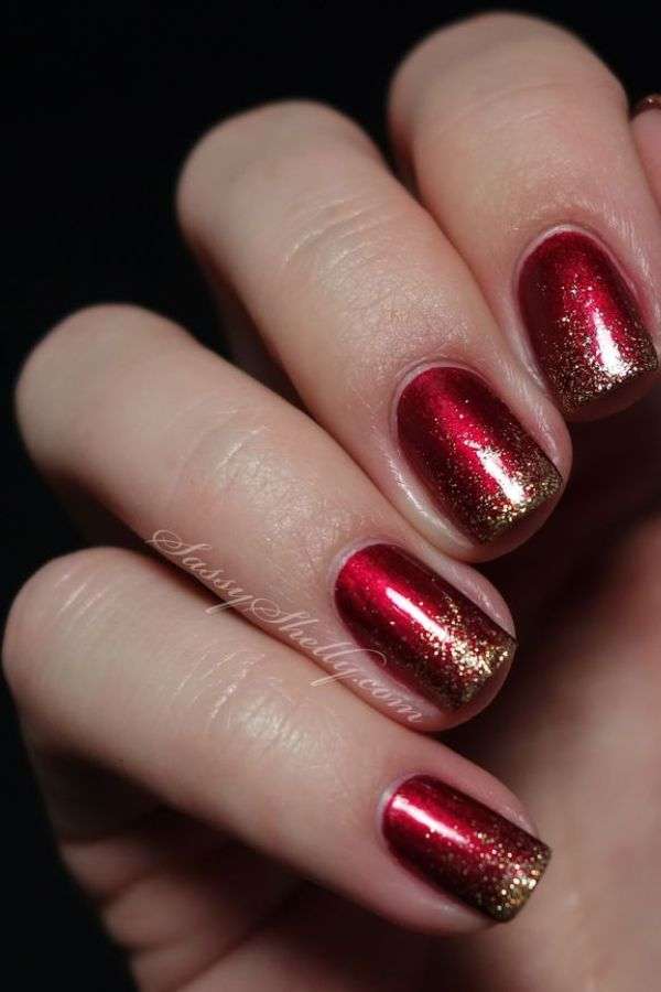 Red and Gold Glitter Gradient