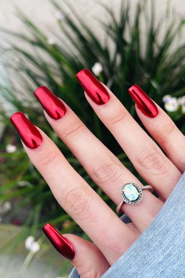 Red Chrome Nails