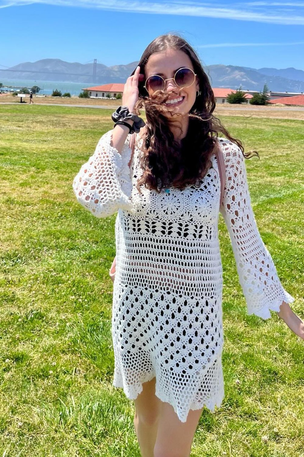 san-fransisco-outfits-11 Crochet Long-Sleeve Dress