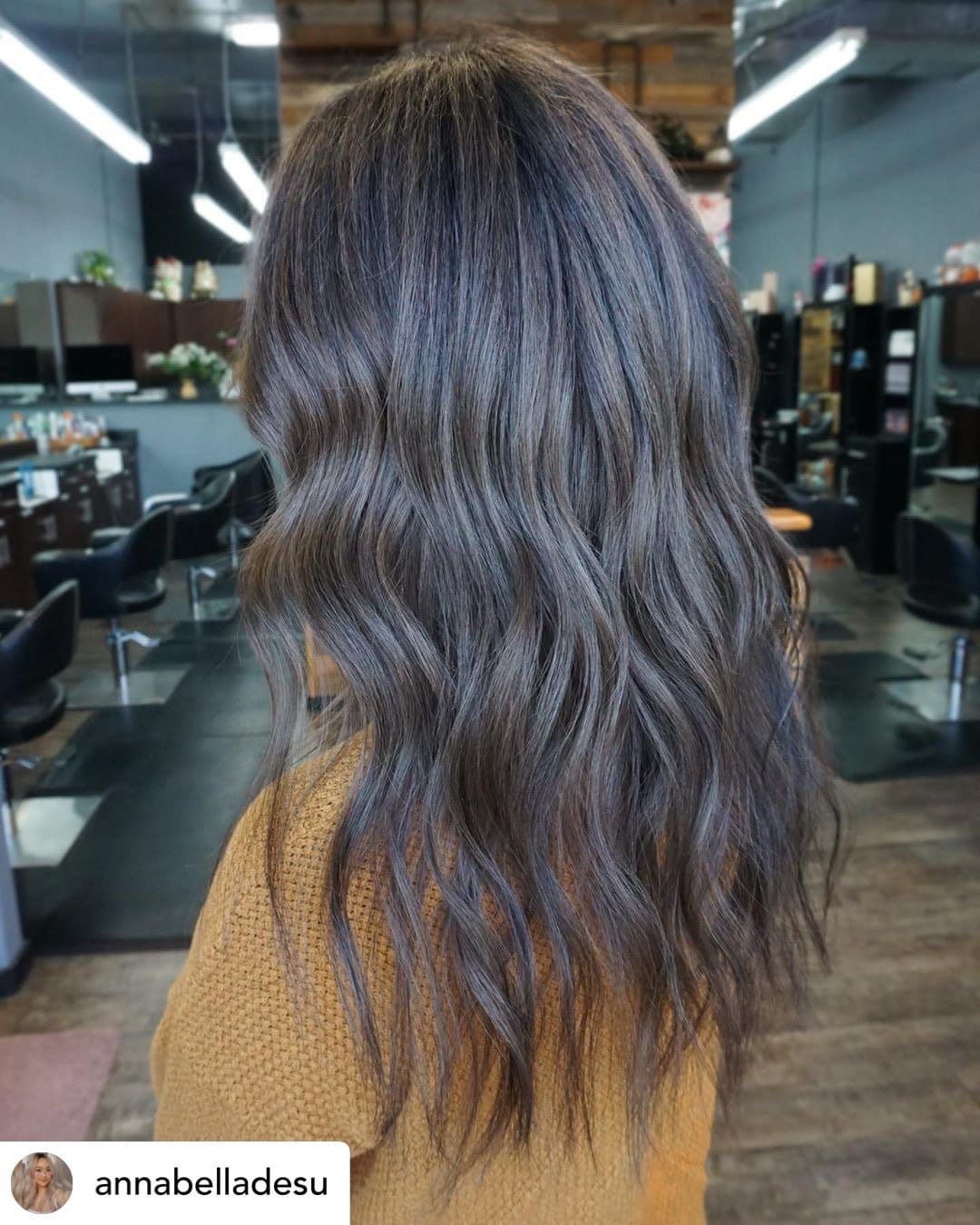 Beautiful ash brown hair color.