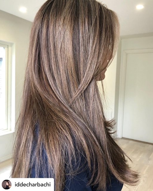 Beautiful light brown hair color.