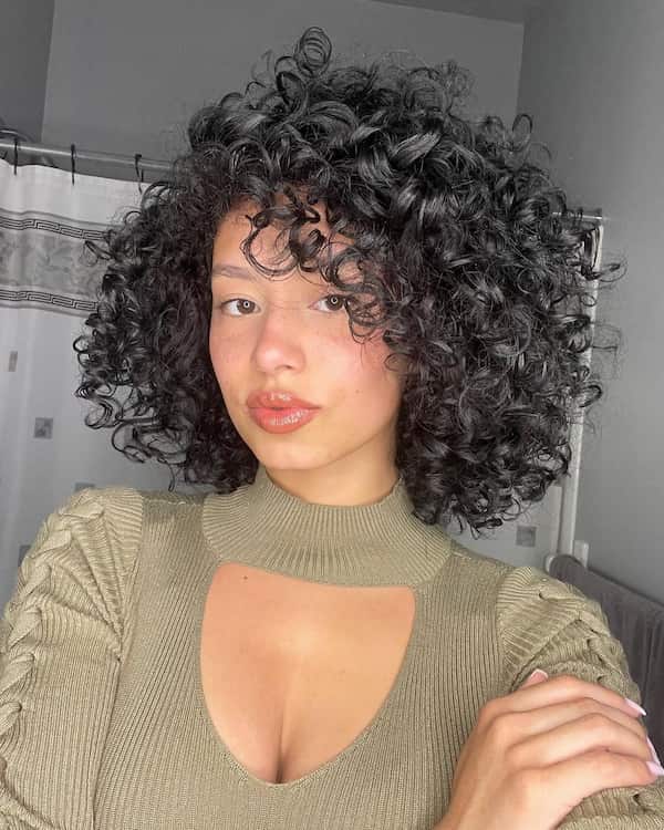 side-parted-short-curly-hair Side-Parted Short Curly Hair