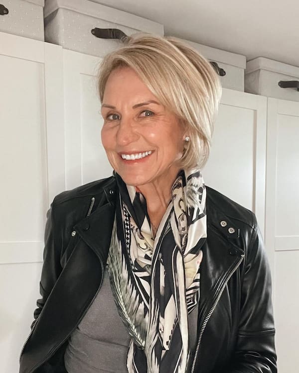 Side-Parted Short Layered Haircut