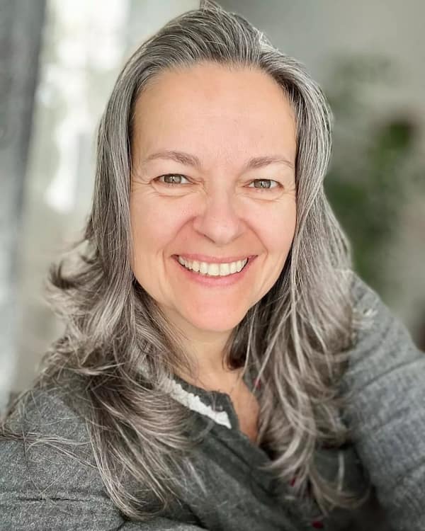 Silver Statement Medium Length Haircut