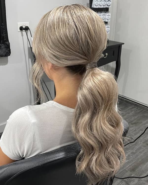 Simple Low Bridal Ponytail