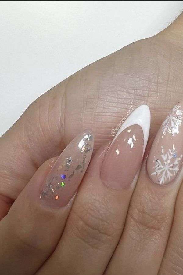 Snowy French Manicure