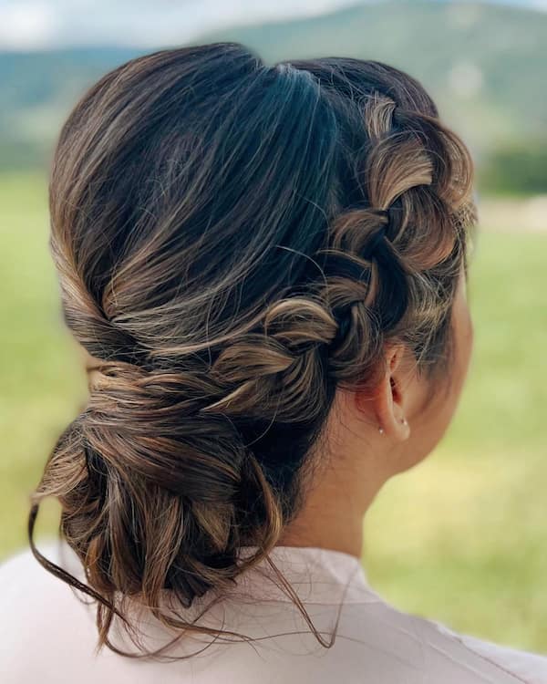 soft-undone-braid-and-bun-combo Soft Undone Braid and Bun Combo