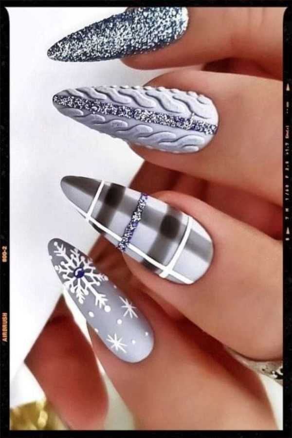 Sparkling Tinsel Nails