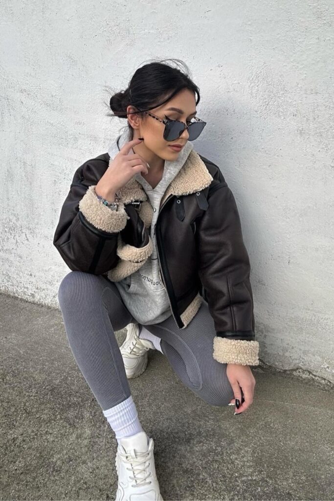 Leather Jacket and Hoodie