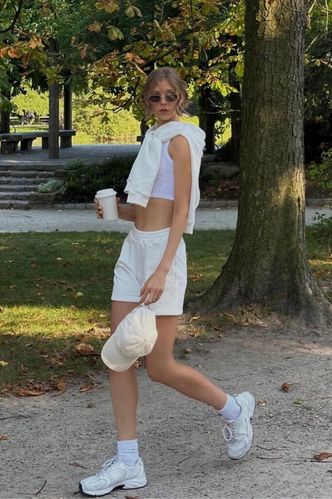 White Crop Top and Shorts