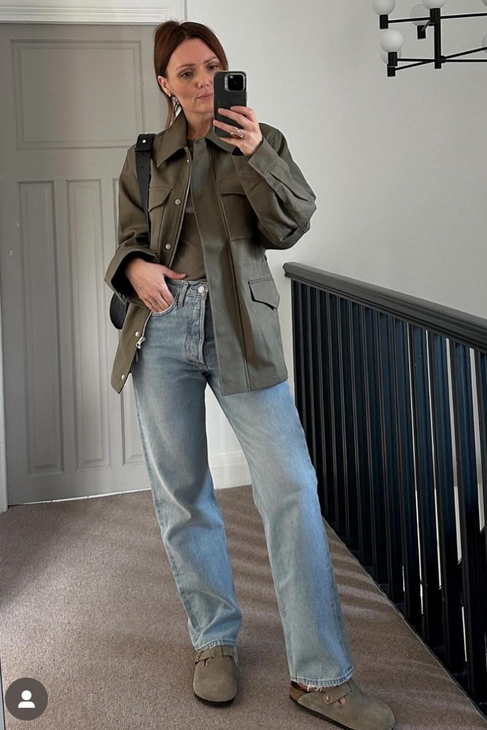 spring-outfits-12 Edgy Utility Jacket and Wide-Leg Jeans