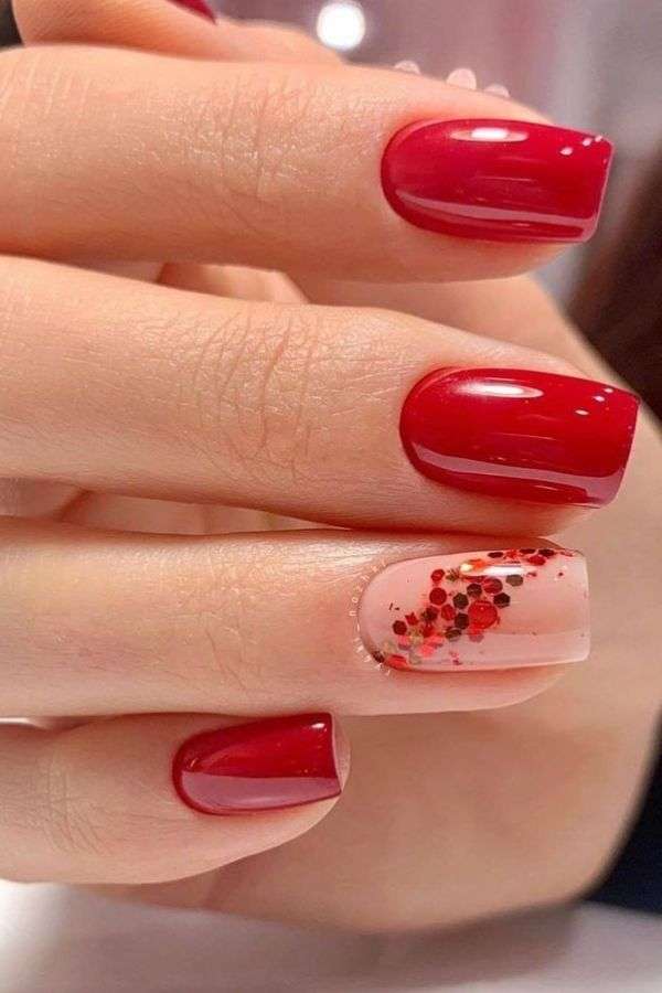 Square Red Nails