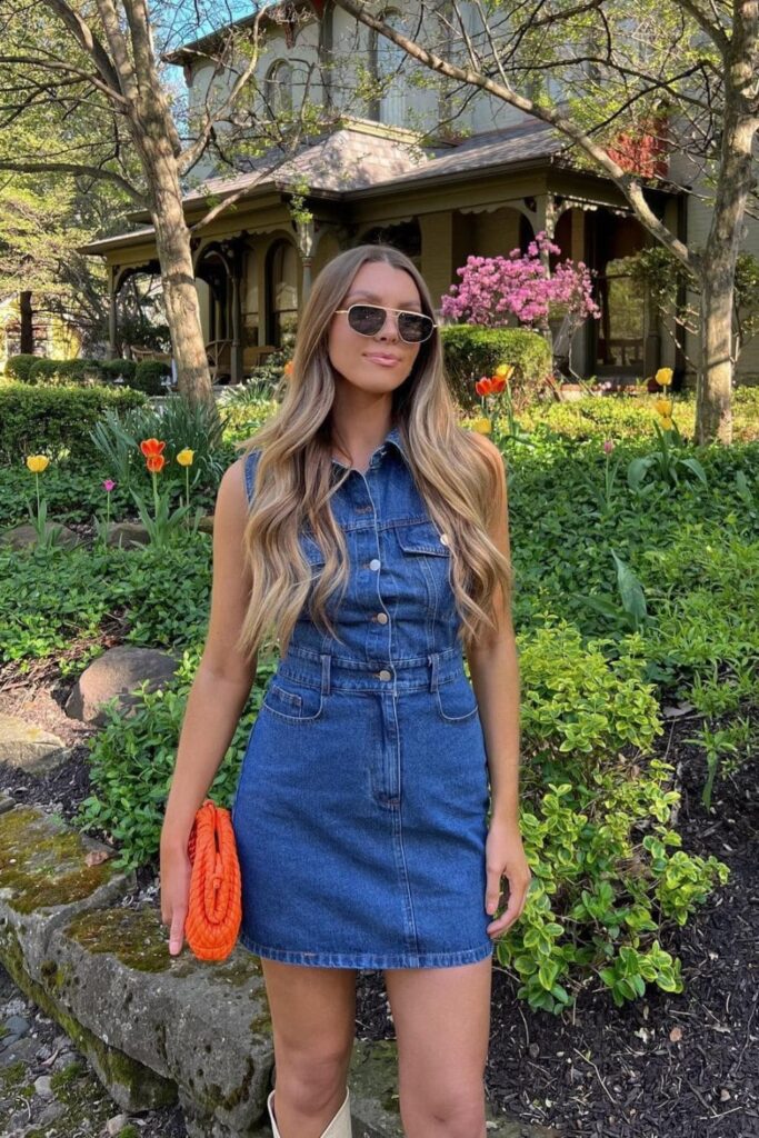 Denim Sleeveless Midi Dress