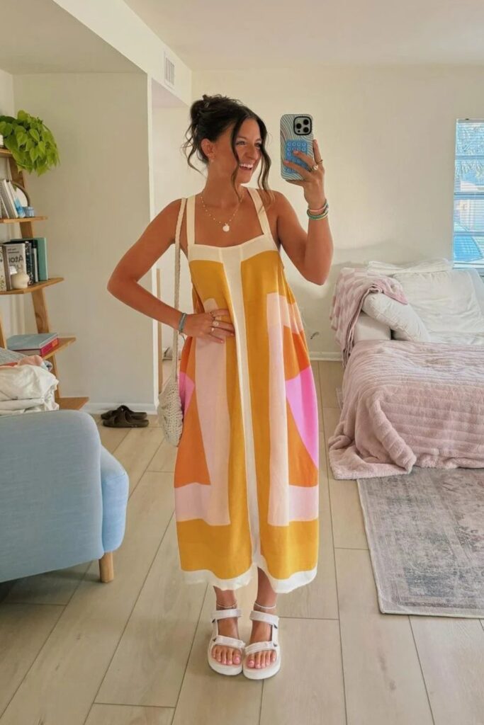 Geometric Print Dress