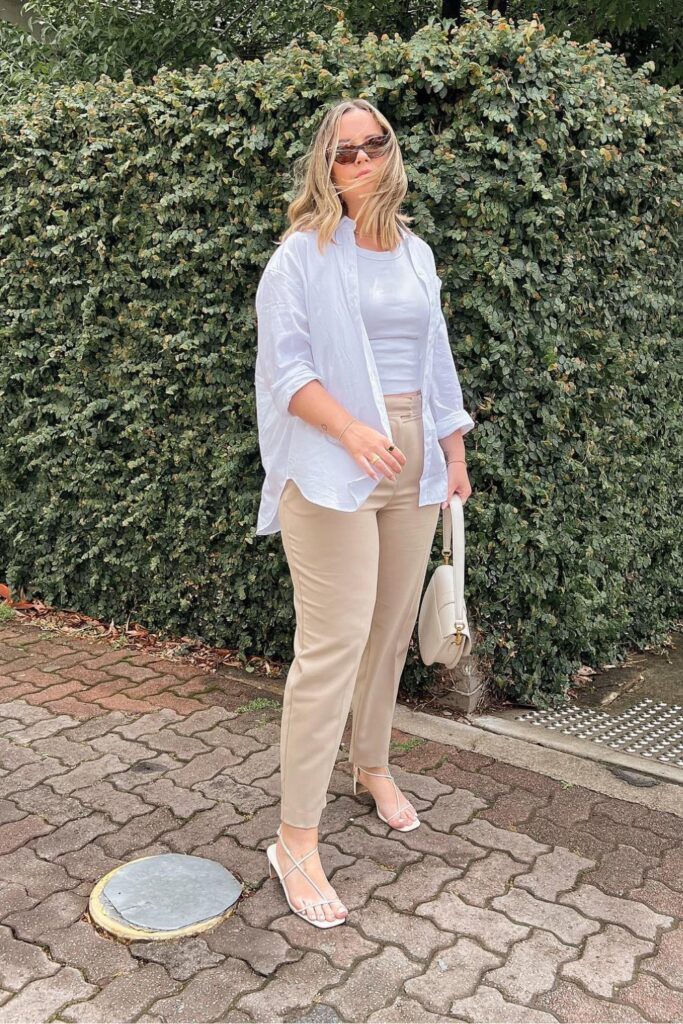 Oversized Button-Down and Straight-Leg Pants