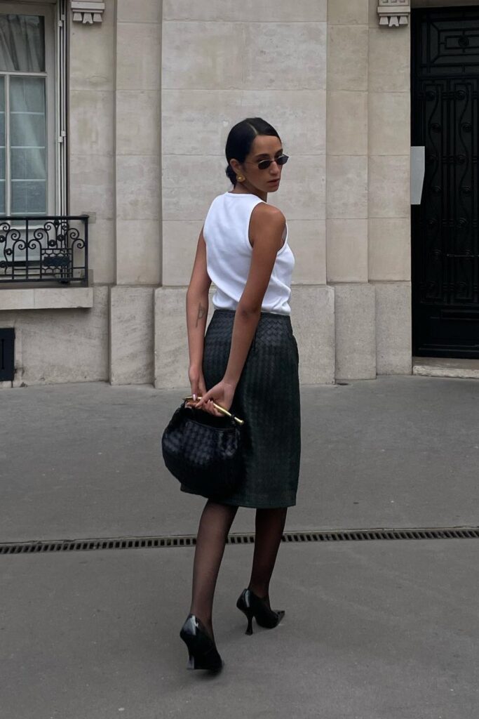 High-Neck Tank and Pencil Skirt