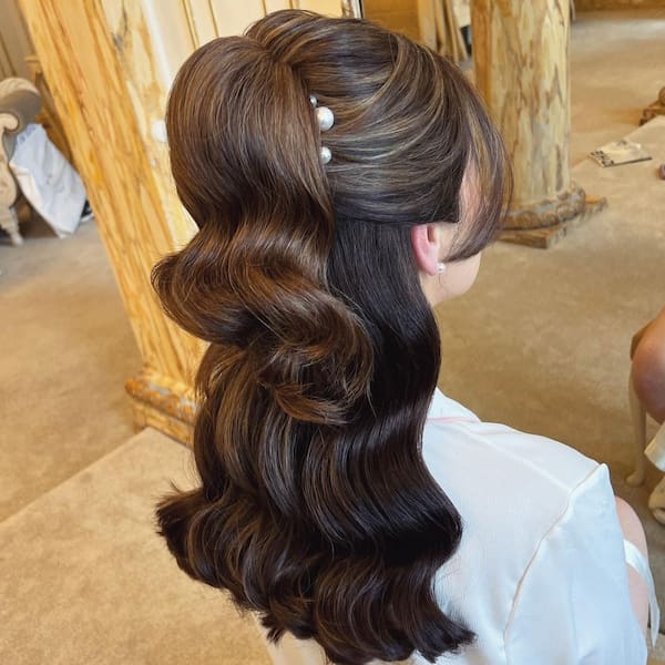 Super Cool Wavy Half Up Half Down Hair