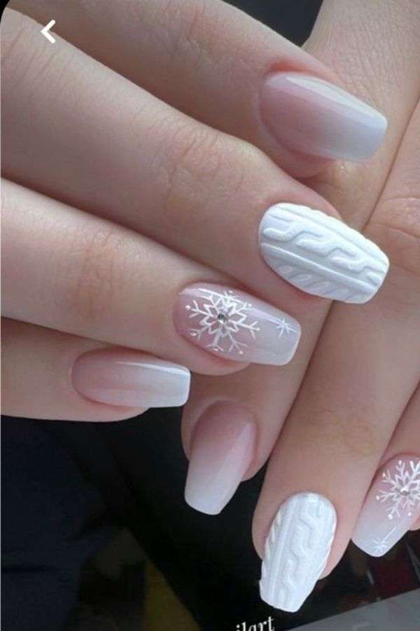 Sweater-Inspired French Manicure