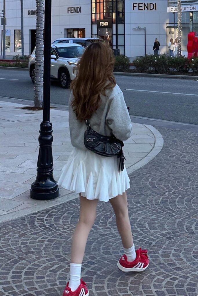 Light Gray Sweatshirt and Tennis Skirt