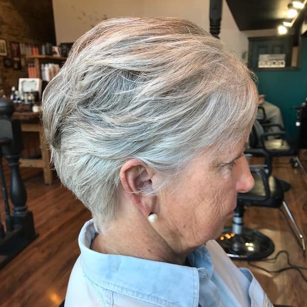 Swept Back Gray hairstyles