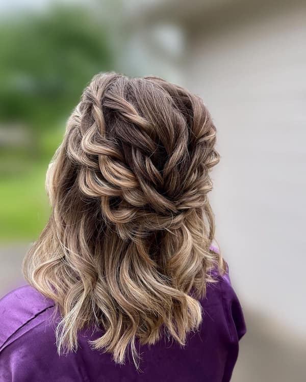 Textured Braided Half Up Bridal Hair