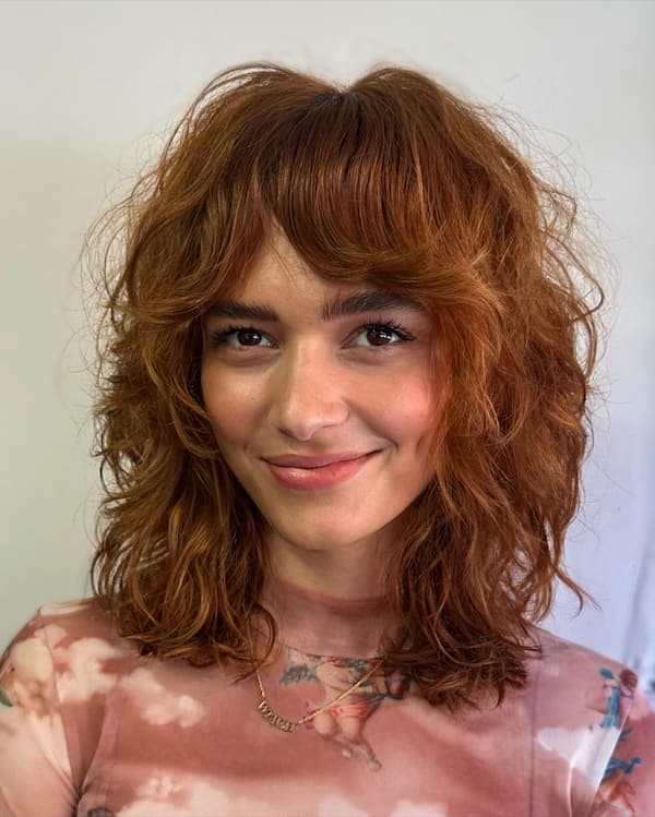 Textured Feathered Bob with Bangs