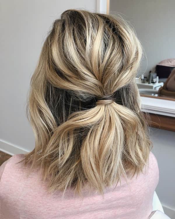 Textured Half Up Bob Haircut