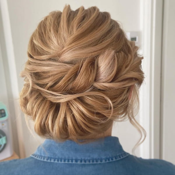 textured-interwoven-bun-updo Textured Interwoven Bun Updo