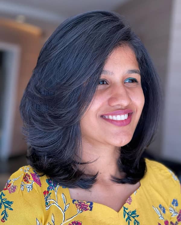 Textured Lob Haircut on a Natural Hair