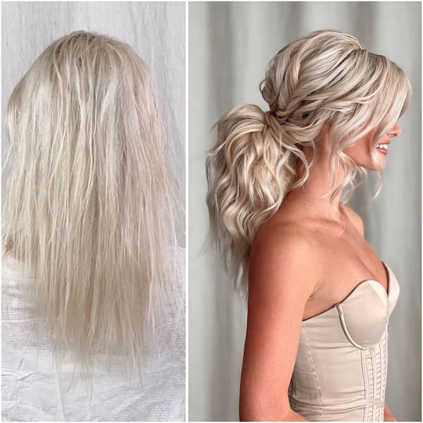 Textured Ponytail with Bangs