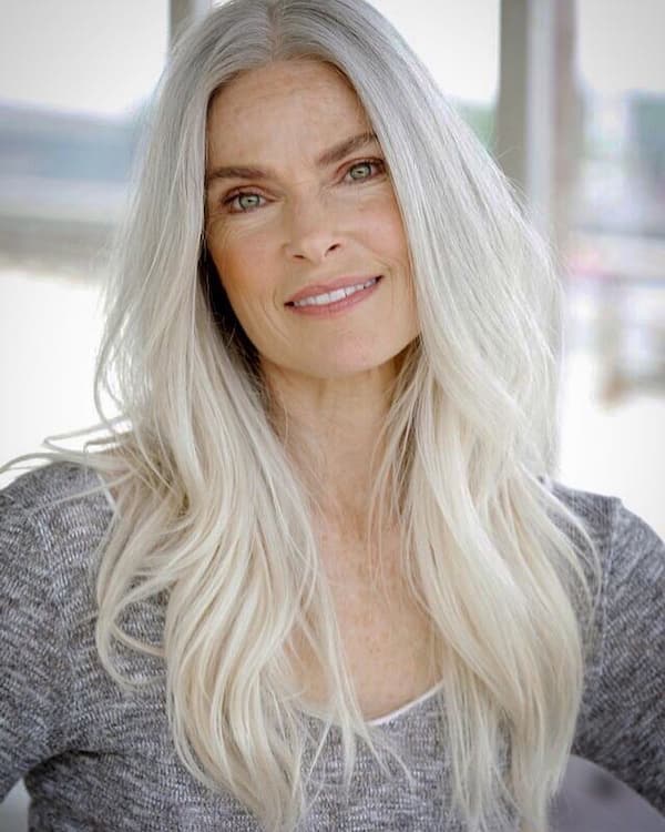 Voluminous Gray Haircut for Older Women