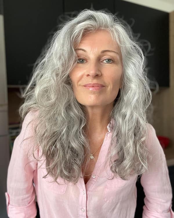 voluminous-long-gray-haircut Voluminous Long Gray Haircut