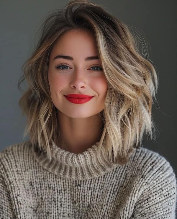 Voluminous Wavy Long Bob
