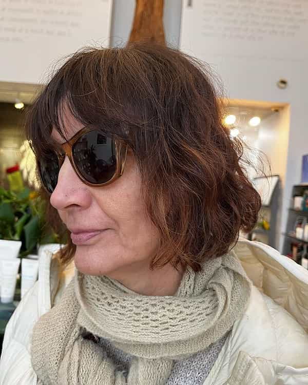 WavyCurly French Bob with Fringes 