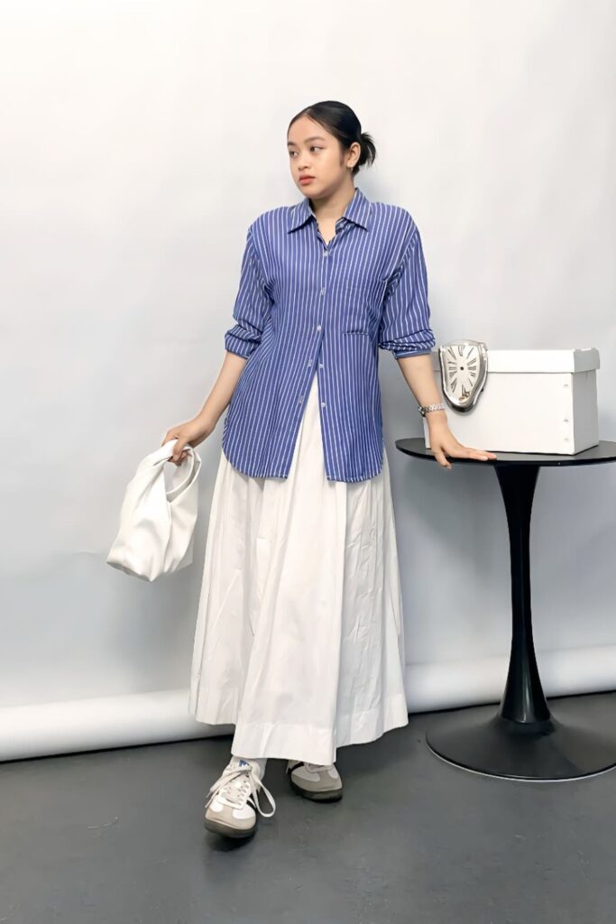 white-skirt-outfits-15-683x1024-1 Striped Shirt and White Maxi Skirt