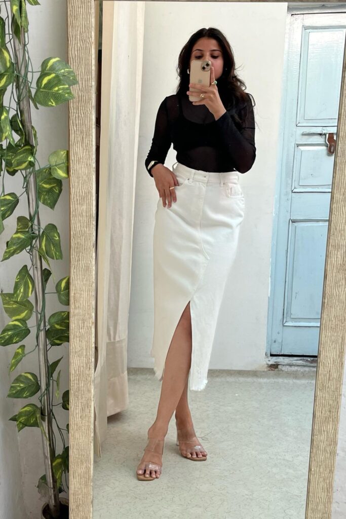 white-skirt-outfits-20-683x1024-1 Sheer Top and Slit Maxi Skirt