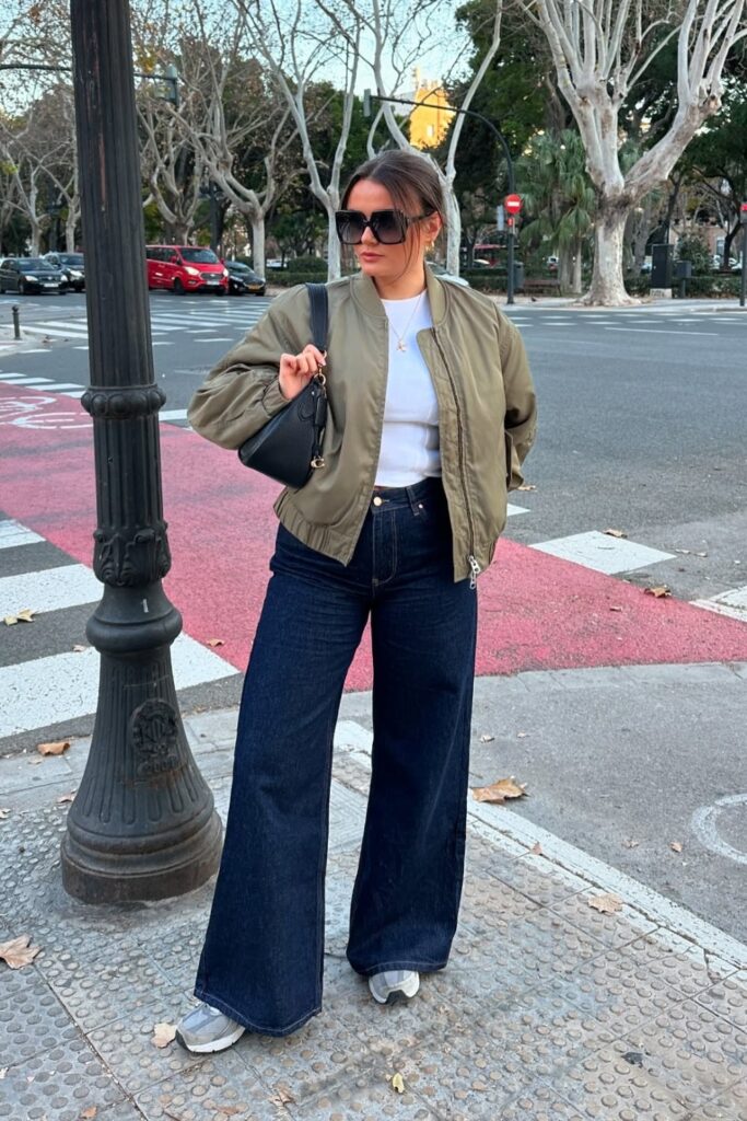 wide-leg-jeans-outfit-ideas-14-683x1024-1 Bomber Jacket and White Tee