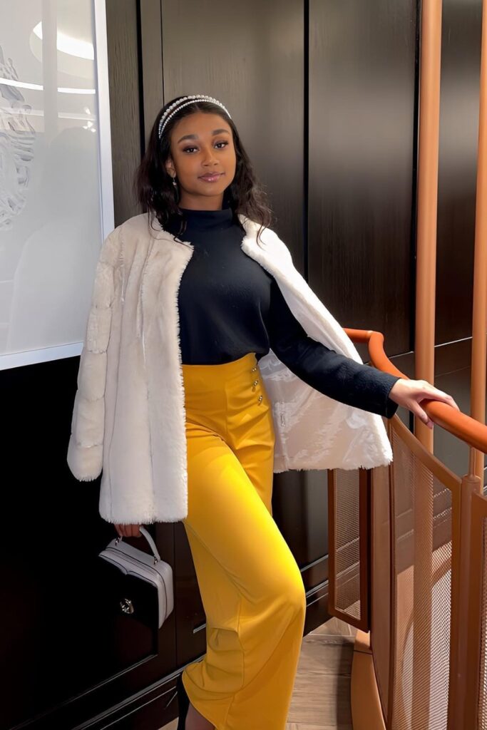 yellow-pants-outfit-ideas-5-683x1024-1 Winter Warmth Meets Summer Hues